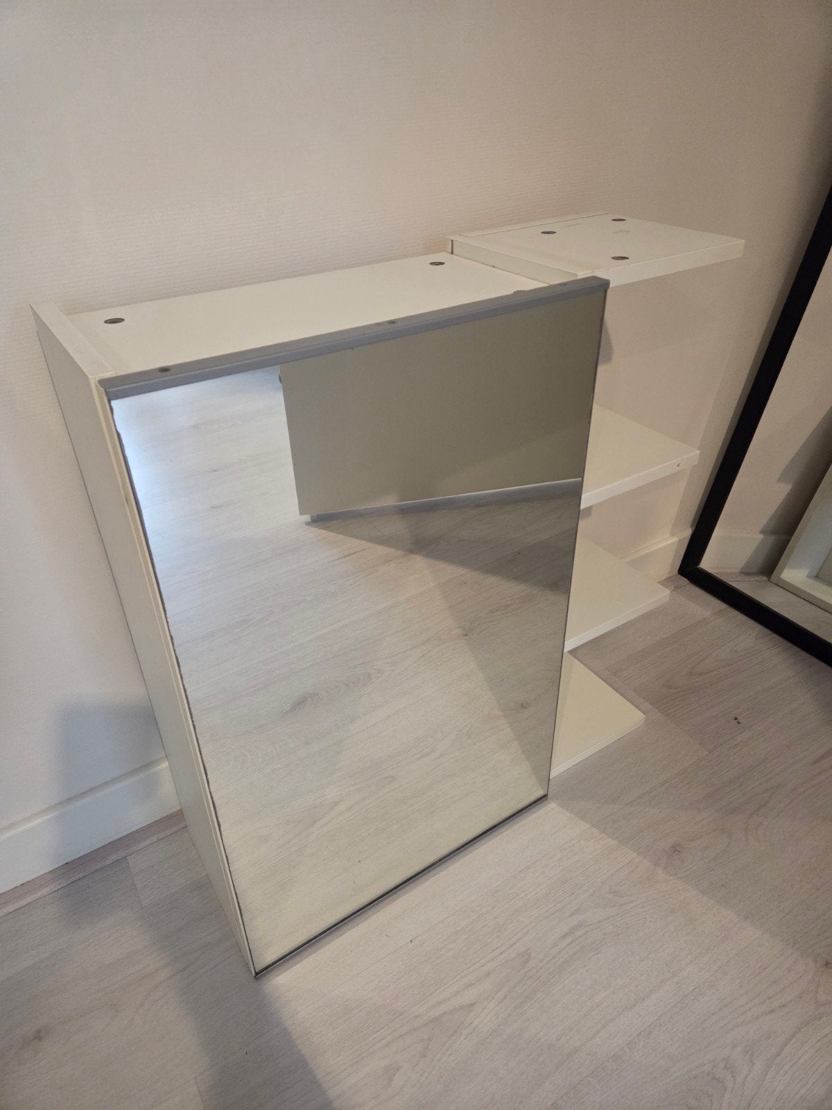 Ikea Lillången spiegelkast met planken, wit, Ophalen, 50 tot 100 cm, Minder dan 25 cm, Minder dan 100 cm