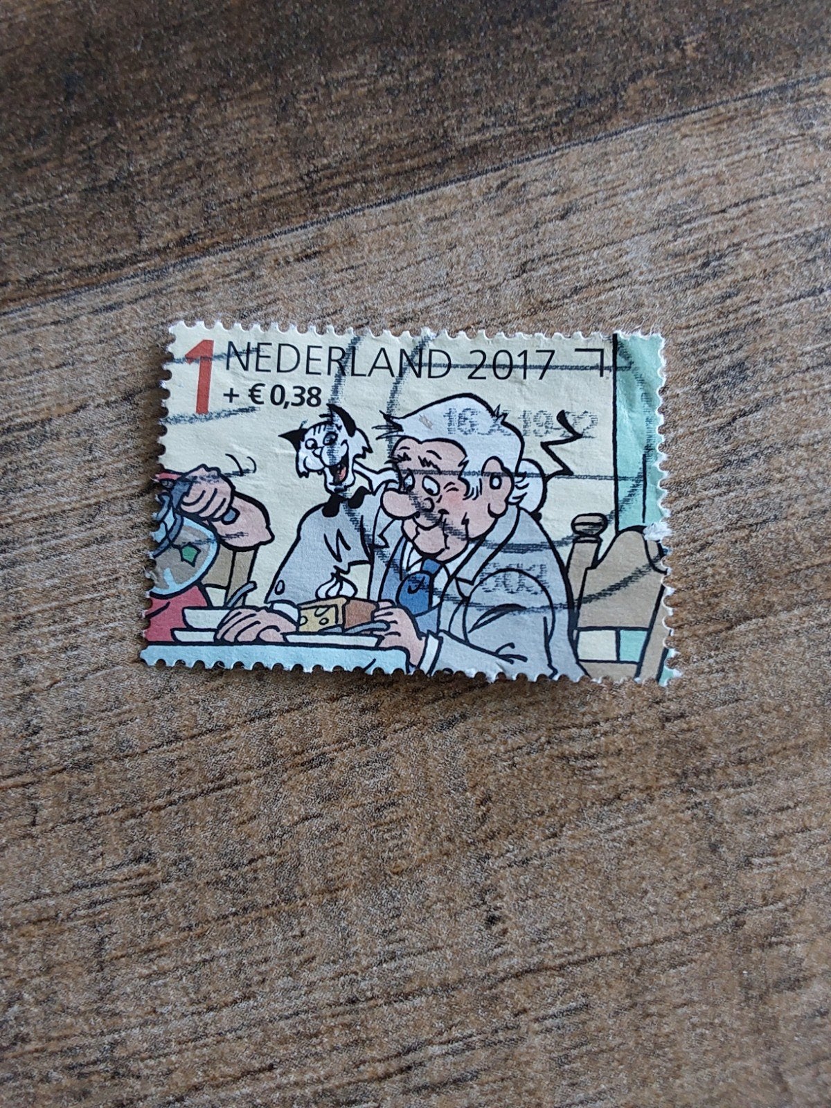 Nvph 3586c Kinderpostzegel  Opa en kat 2017 (  gest), Ophalen of Verzenden