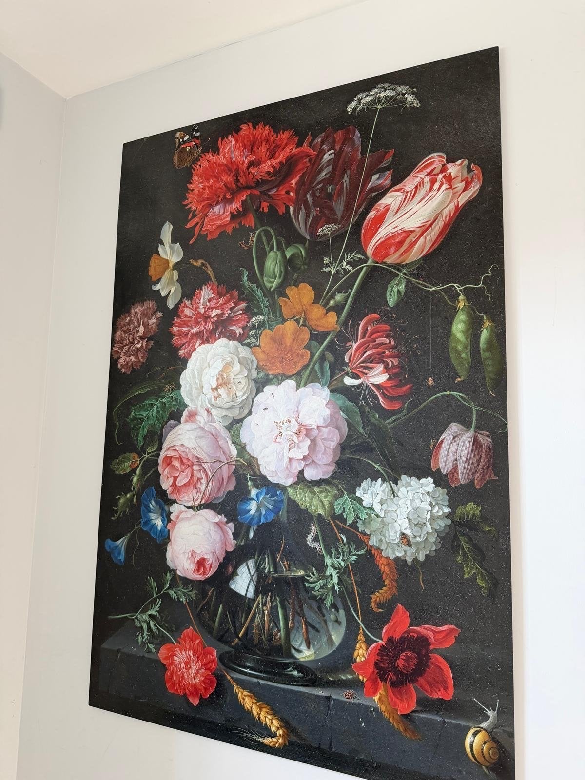 Aluboard Wanddecoratie: Klassiek Bloemenstilleven 80x120cm, Antiek en Kunst, Kunst | Schilderijen | Klassiek, Metaal, Klassiek
