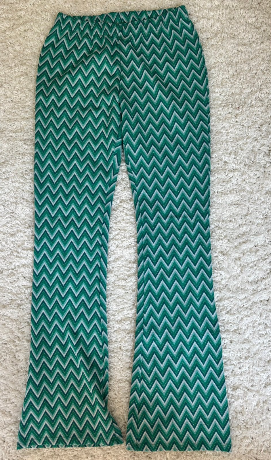 Royal Chicks flared broek groen glitter maat L, Ophalen of Verzenden, Zo goed als nieuw, Groen, Lang