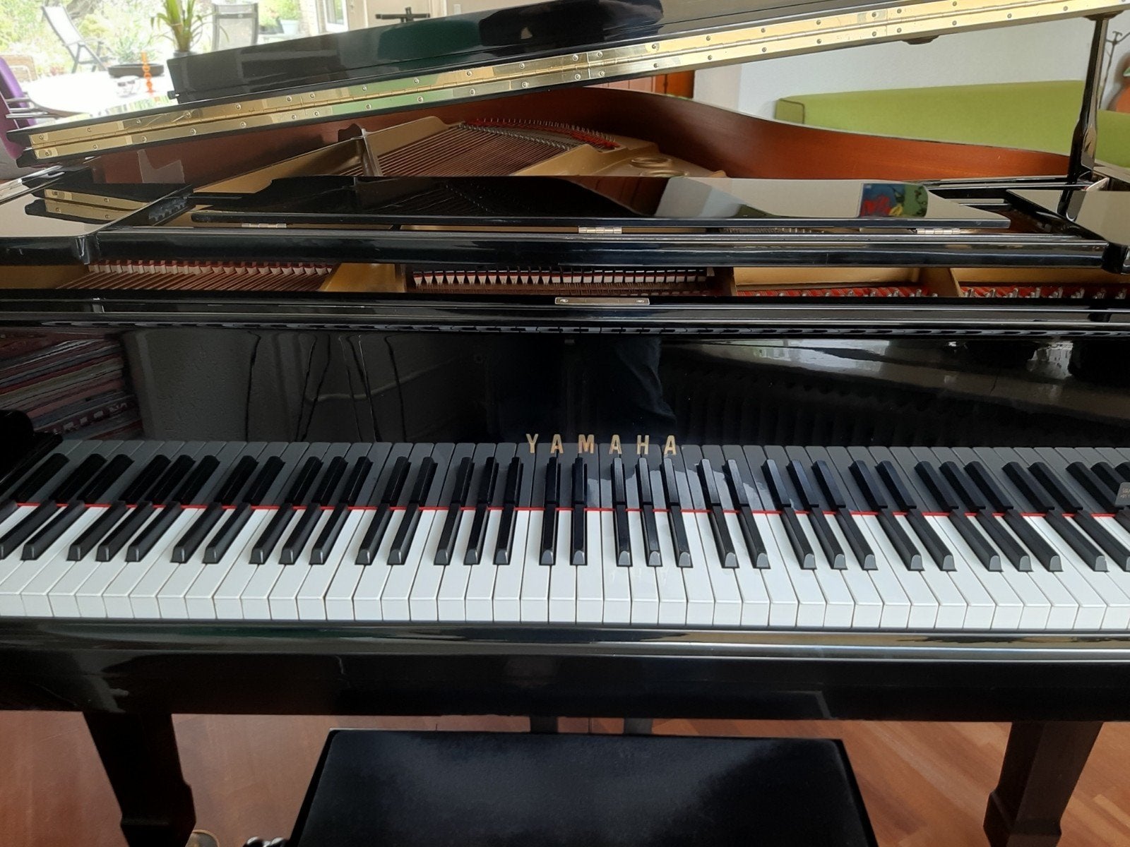 Yamaha C3 Vleugel - bouwjaar 1988 - goede staat, Muziek en Instrumenten, Piano's, Ophalen, Gebruikt, Zwart, Hoogglans