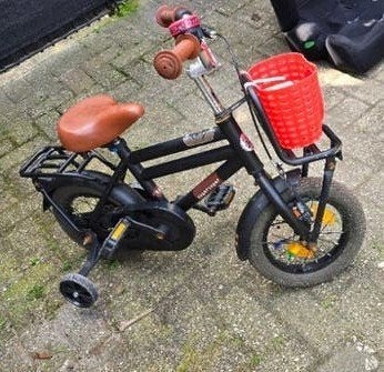 Stoere Fiets 14 inch, Fietsen en Brommers, Ophalen, Terugtraprem, Zijwieltjes, Gebruikt
