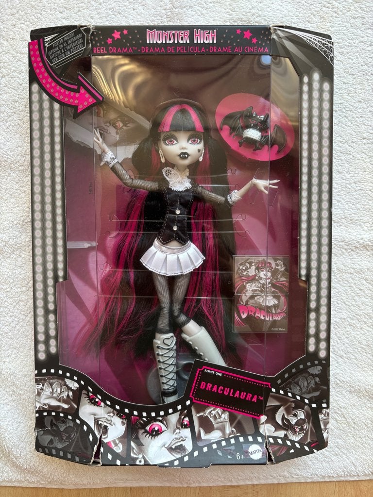 Monster High Reel Drama Draculaura First Edition, Ophalen of Verzenden, Zo goed als nieuw, Pop
