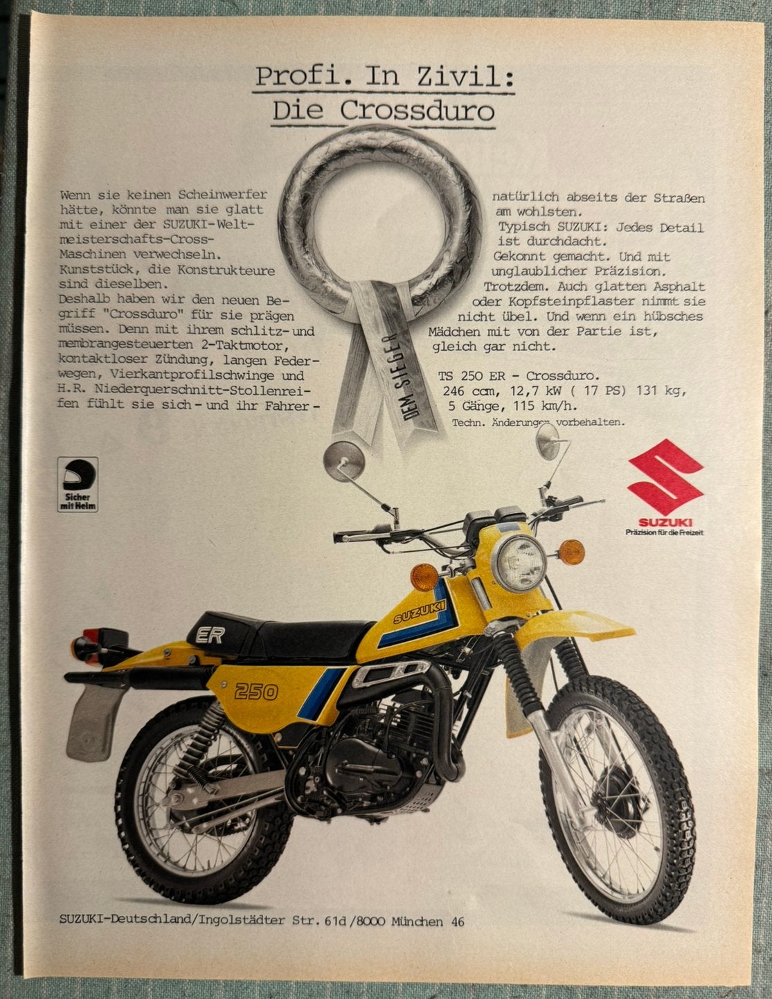 Advertentie 1980 Suzuki TS250 ER, Verzenden, Zo goed als nieuw, Motoren