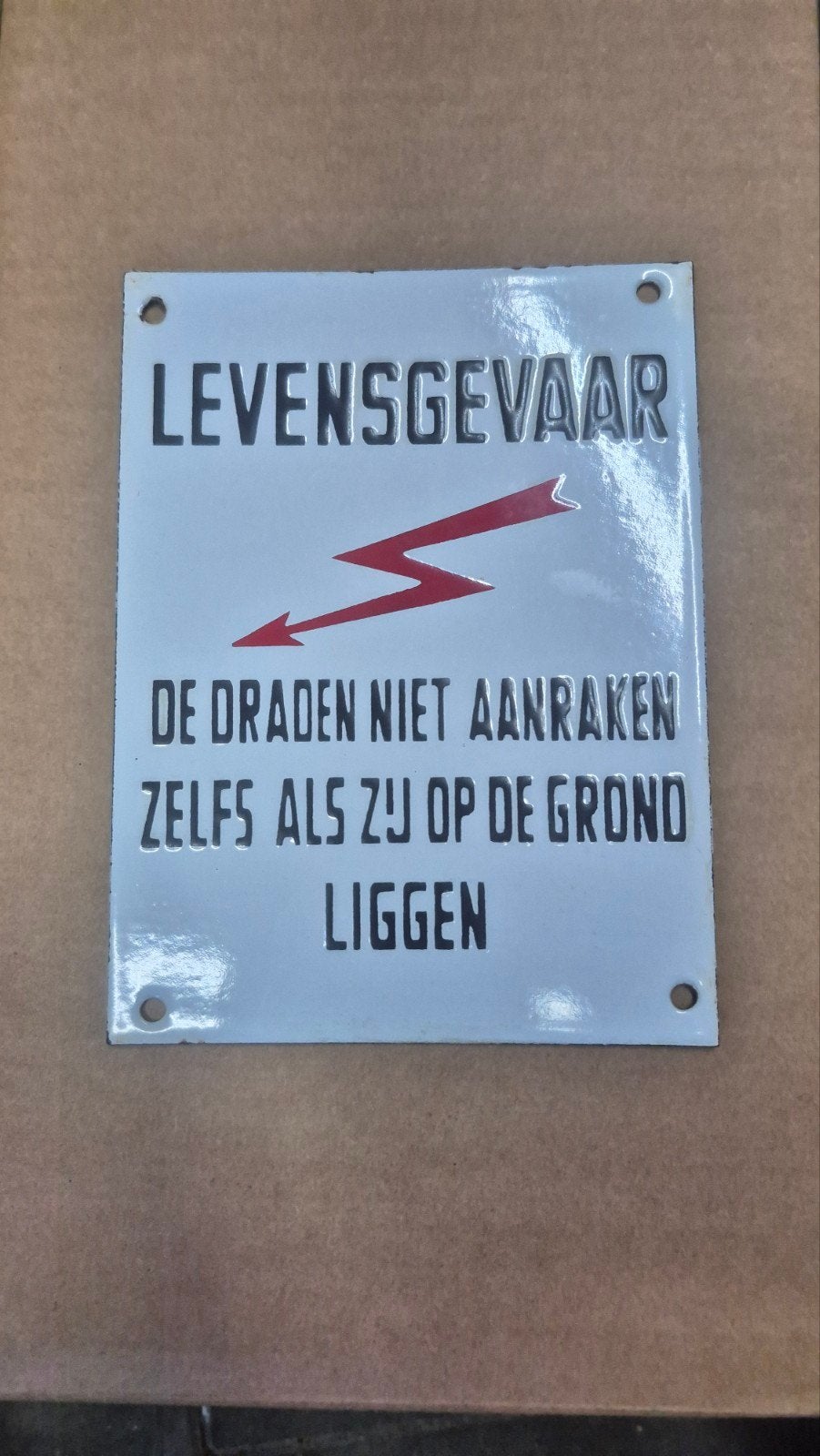 Emaille waarschuwingsbord "Levensgevaar", Ophalen of Verzenden