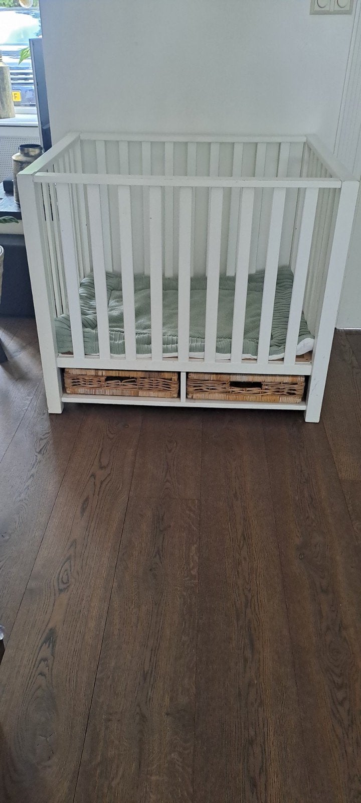 Witte houten box met lades, Ophalen, Gebruikt, Vierkant, Lade