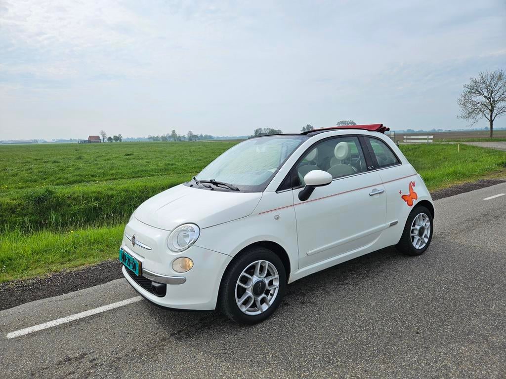 Fiat 500 1.2 C 2010 cabriolet NIEUWE APK KEURING, Voorwielaandrijving, 4 cilinders, Cabriolet, Wit