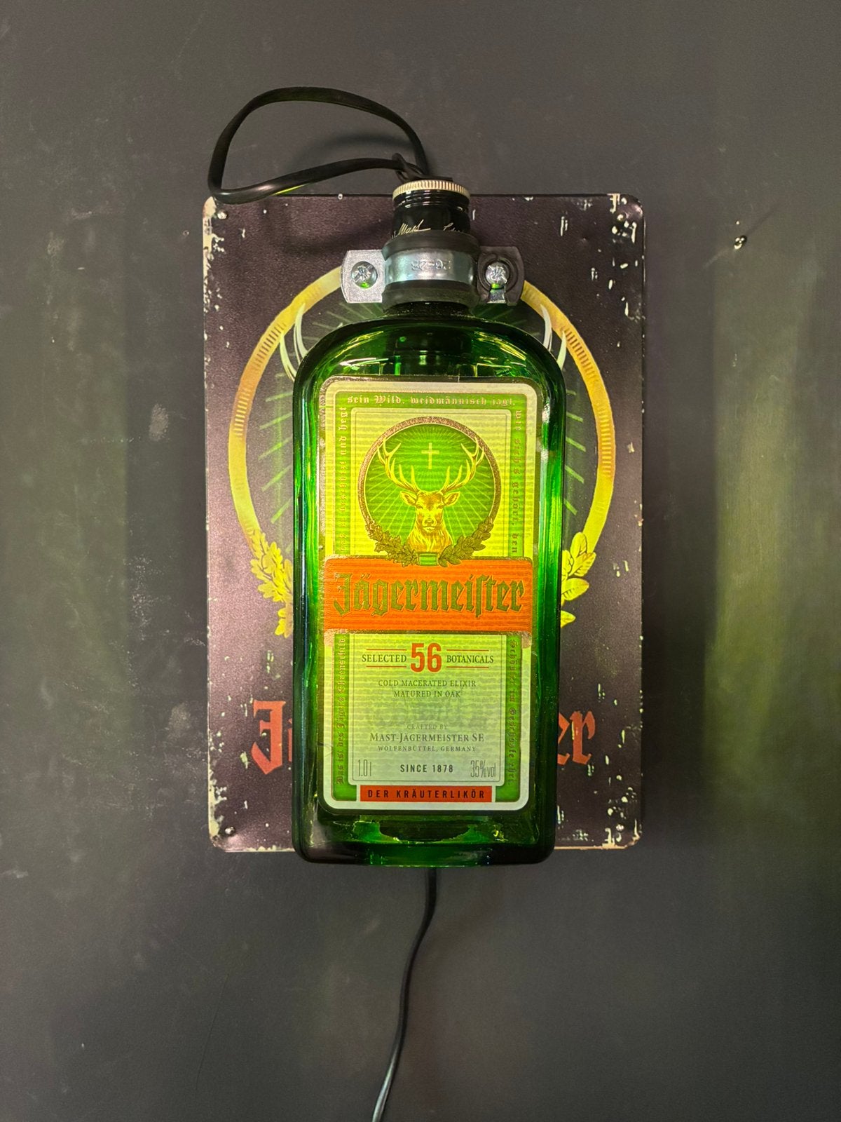 Jägermeister Wandlamp, Met schakelaar, Nieuw, Glas, Wandlamp