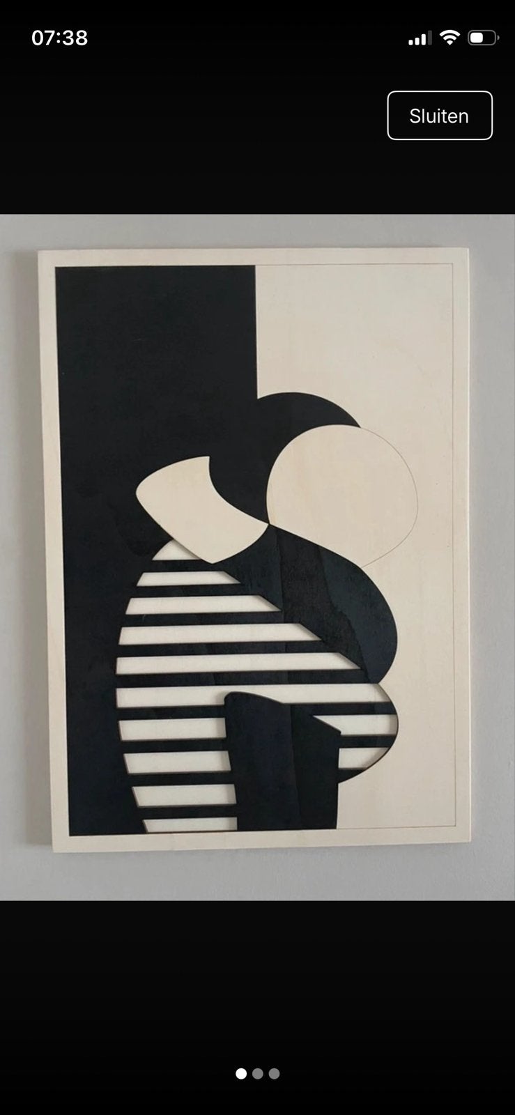 Kolekto Copenhagen 'Hug no. 1' Houten Kunstwerk 50x70cm, Ophalen of Verzenden