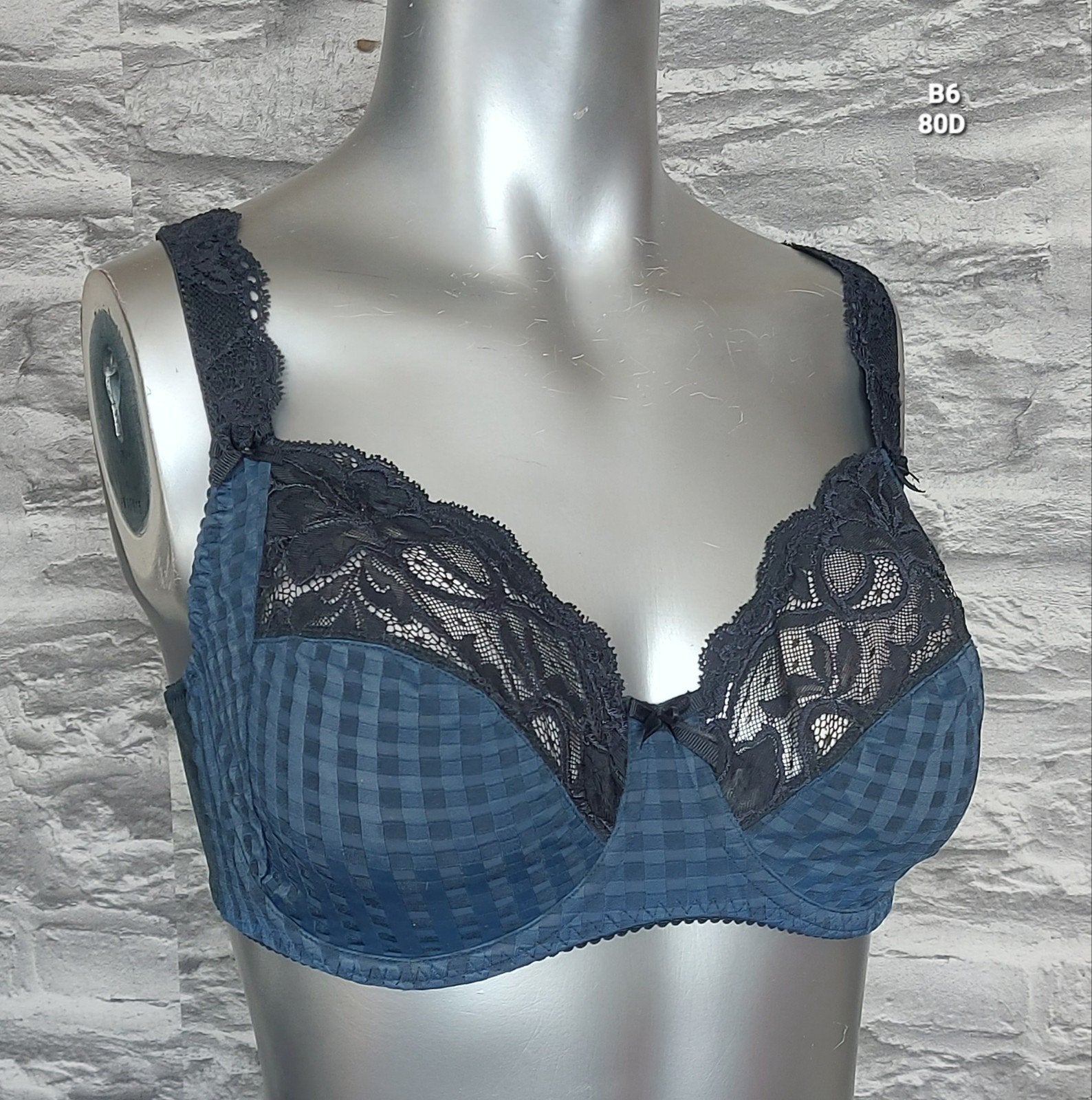 Prima Donna "Madison" BH - Blauw met Zwart Kant, Kleding | Dames, Prima Donna, Ophalen of Verzenden, Blauw, BH