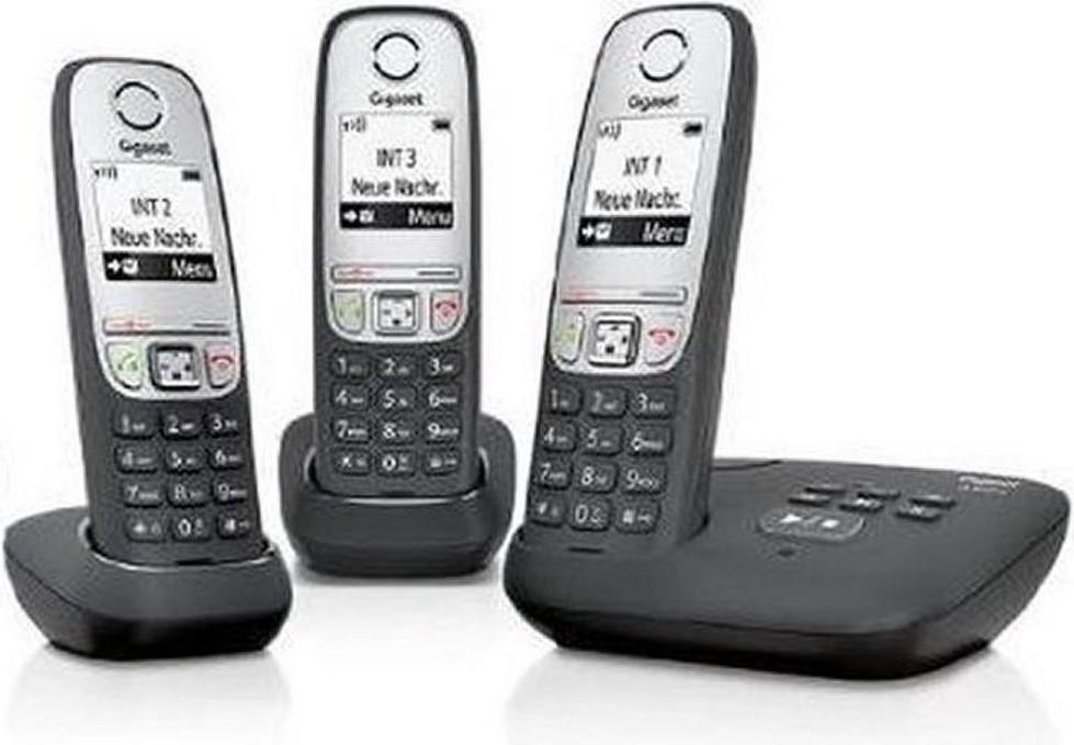 Gigaset A415A - 3 telefoons - incl. antwoordapparaat zw-zilv, Ophalen of Verzenden, Zo goed als nieuw, 3 handsets, Stralingsarm
