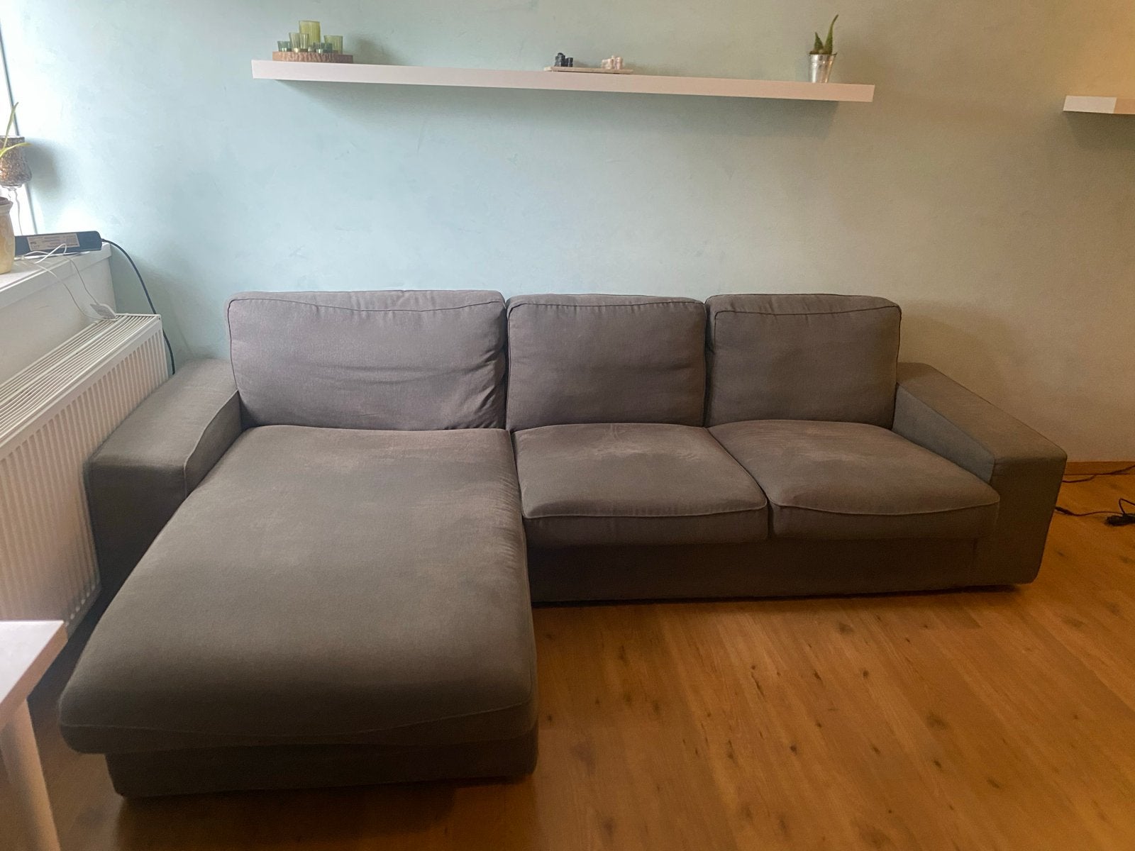 Gratis hoekbank op te halen in Hoogland - Geen beschadiginge, Huis en Inrichting, 250 tot 300 cm, Gebruikt, 100 tot 125 cm, Hoekbank