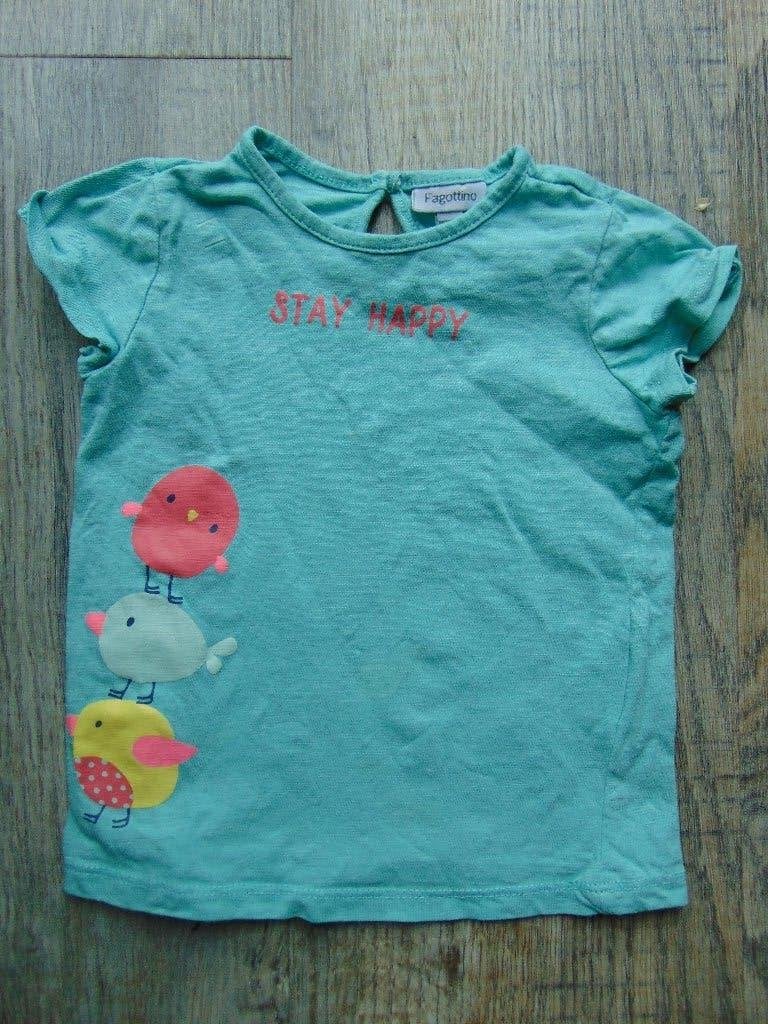 T-shirt mintgroen vogels maat 86 shirt Fagottino, Kinderen en Baby's, Babykleding | Maat 86, Gebruikt, Meisje, Ophalen of Verzenden