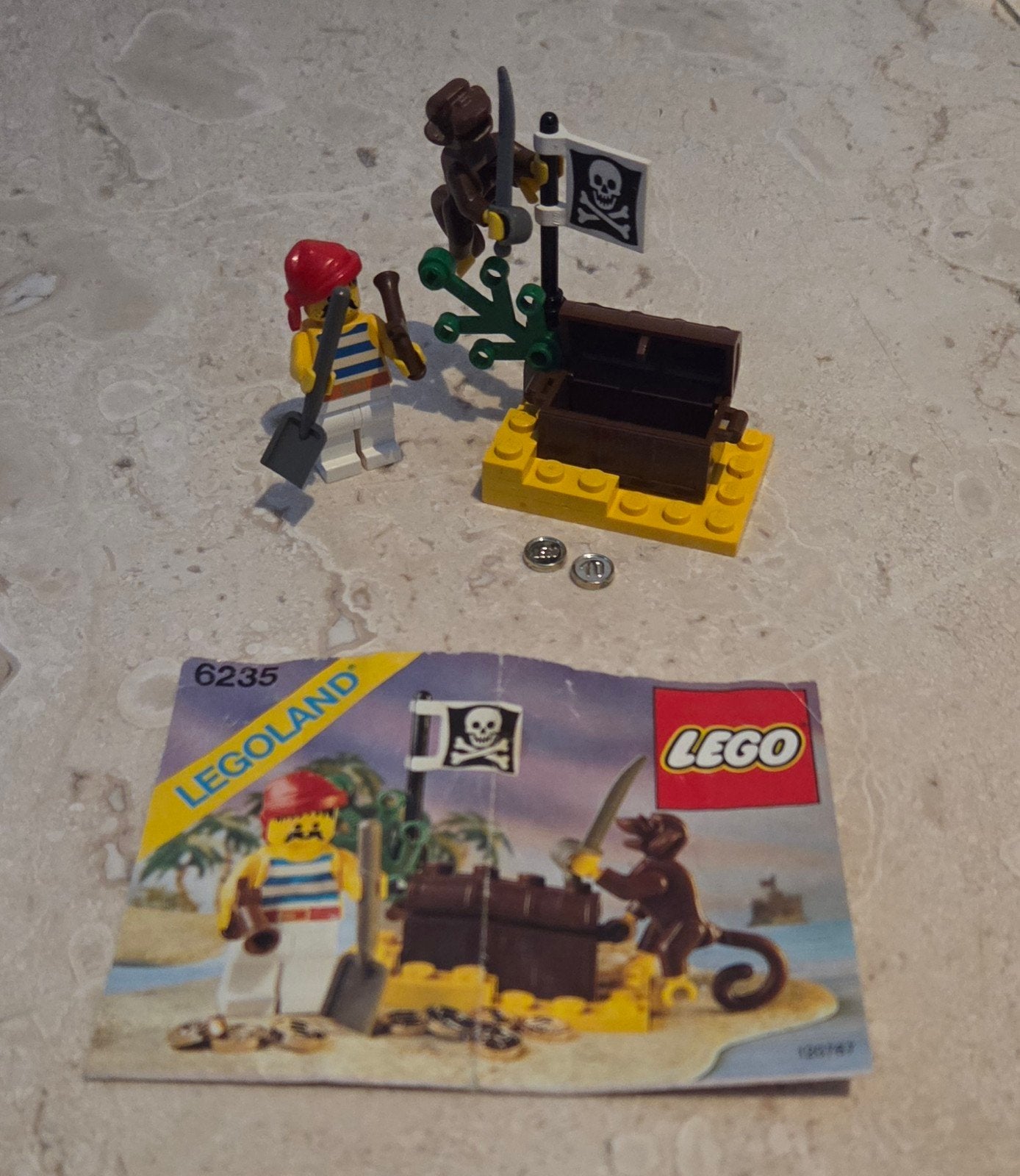Lego Pirates 6235: Schateiland met piraat en aap, Gebruikt, Lego, Inclusief instructies, Complete set