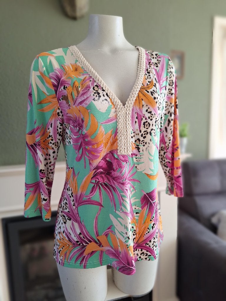Batida mooie fleurige shirt top 3 M 38, Maat 38/40 (M), Verzenden, Zo goed als nieuw, Lange mouw