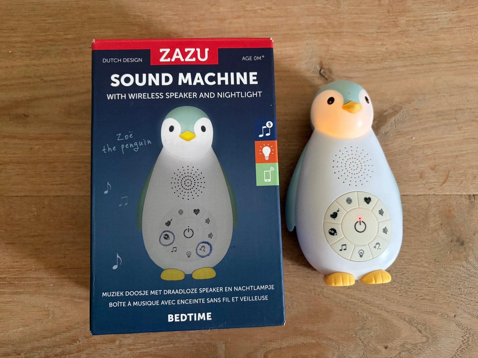 Zazu Zoë de Pinguïn 3-in-1 Slaapcoach (Muziekdoos, Nachtlamp, Ophalen of Verzenden, Gebruikt, Overige typen, Met licht