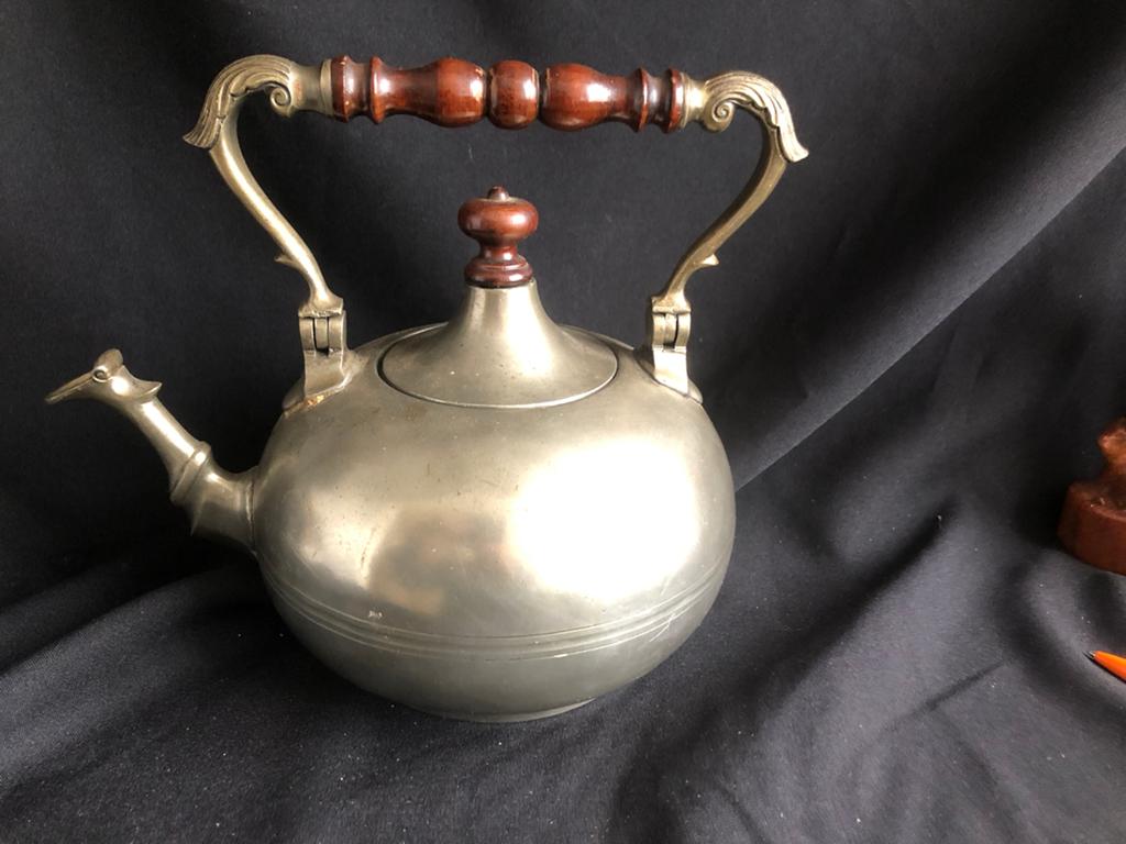 Oude tinnen schenk ketel 95%, Antiek en Kunst, Antiek | Tin, Ophalen of Verzenden