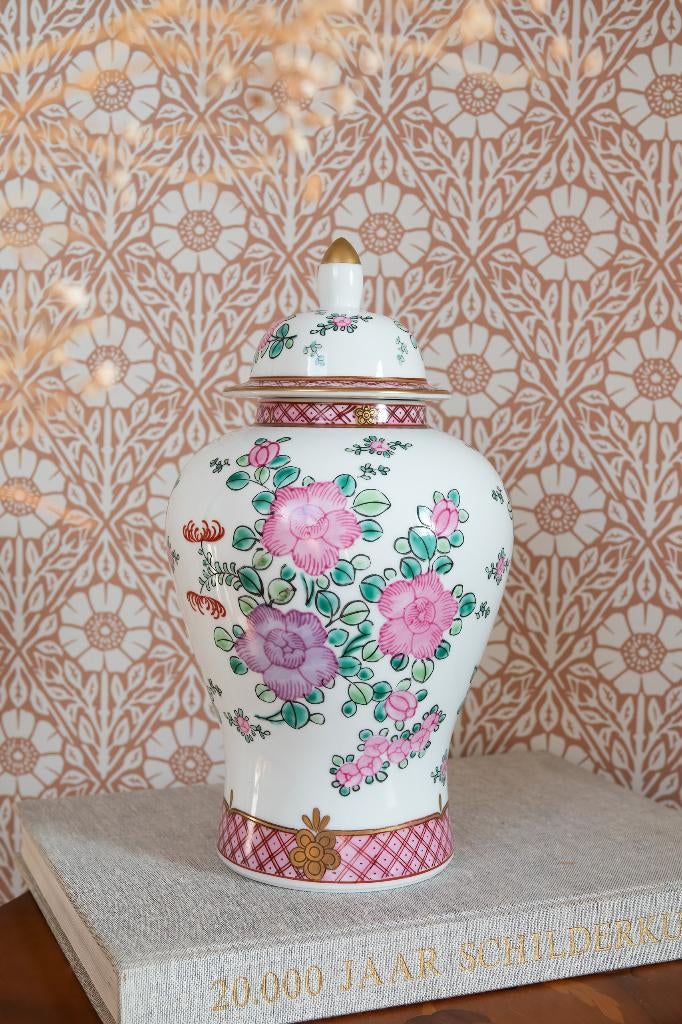 Vintage dekselvaas Gold Imari Japan Handpainted, Antiek en Kunst, Ophalen of Verzenden