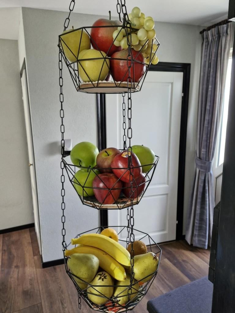 Kunstfruit met manden, Kunststof, Mand, Rond, Ophalen of Verzenden