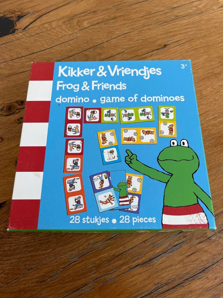 Domino van Kikker & Vriendjes - 28 stukjes, Een of twee spelers, Ophalen of Verzenden, Gebruikt
