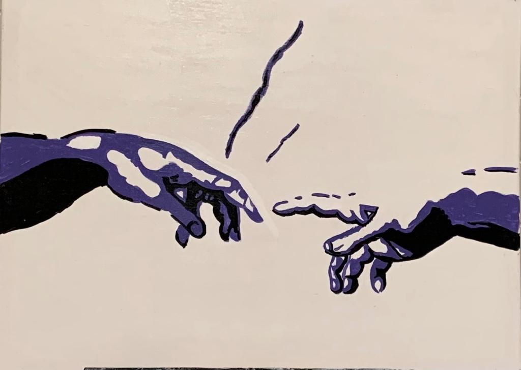 Klassiek wordt Modern Schepping van Adam, Ophalen, Nieuw, Schilderij, 75 tot 100 cm