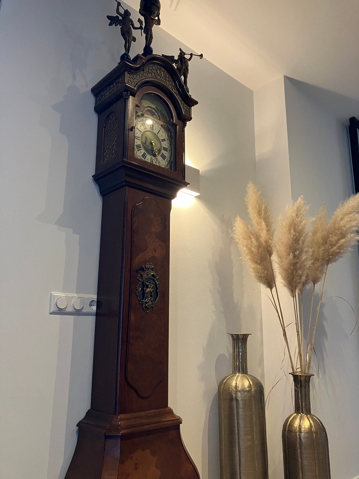 Luxe Amsterdams staand horloge, Wuba uurwerk, Ophalen