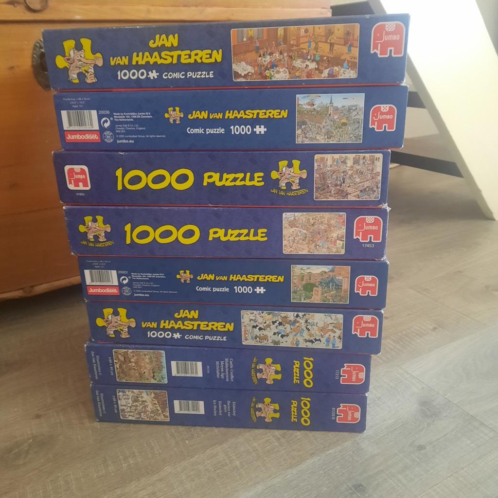9 Jan van Haasteren Puzzels 1000 stukjes, Ophalen, 500 t/m 1500 stukjes, Gebruikt, Legpuzzel