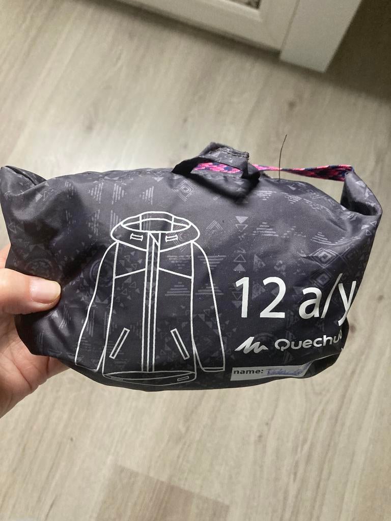 Opvouwbare regenjas 12 jaar grijs, Ophalen of Verzenden, Zo goed als nieuw, Jongen of Meisje, Jas