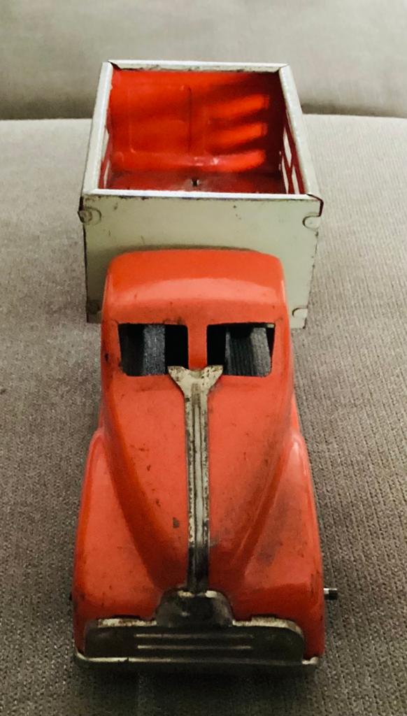 Oude 1950 Blikken truck,geperst staal,Gescha,Western Germany, Ophalen