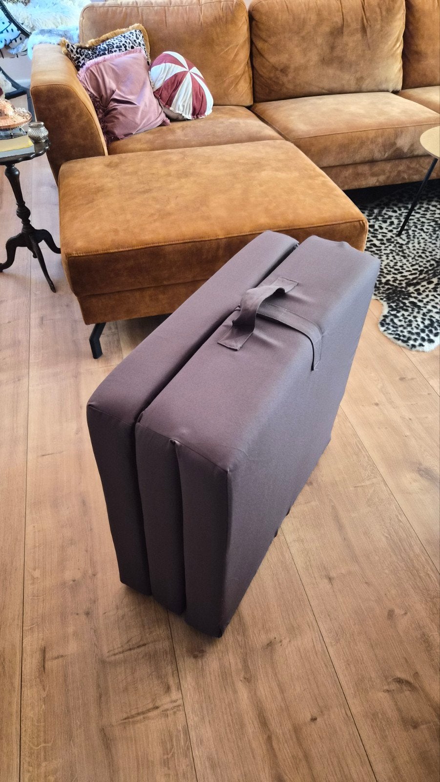 Opvouwbaar logeerbed / matras - Grijs, Gebruikt, Grijs, Eenpersoons, 70 cm of minder