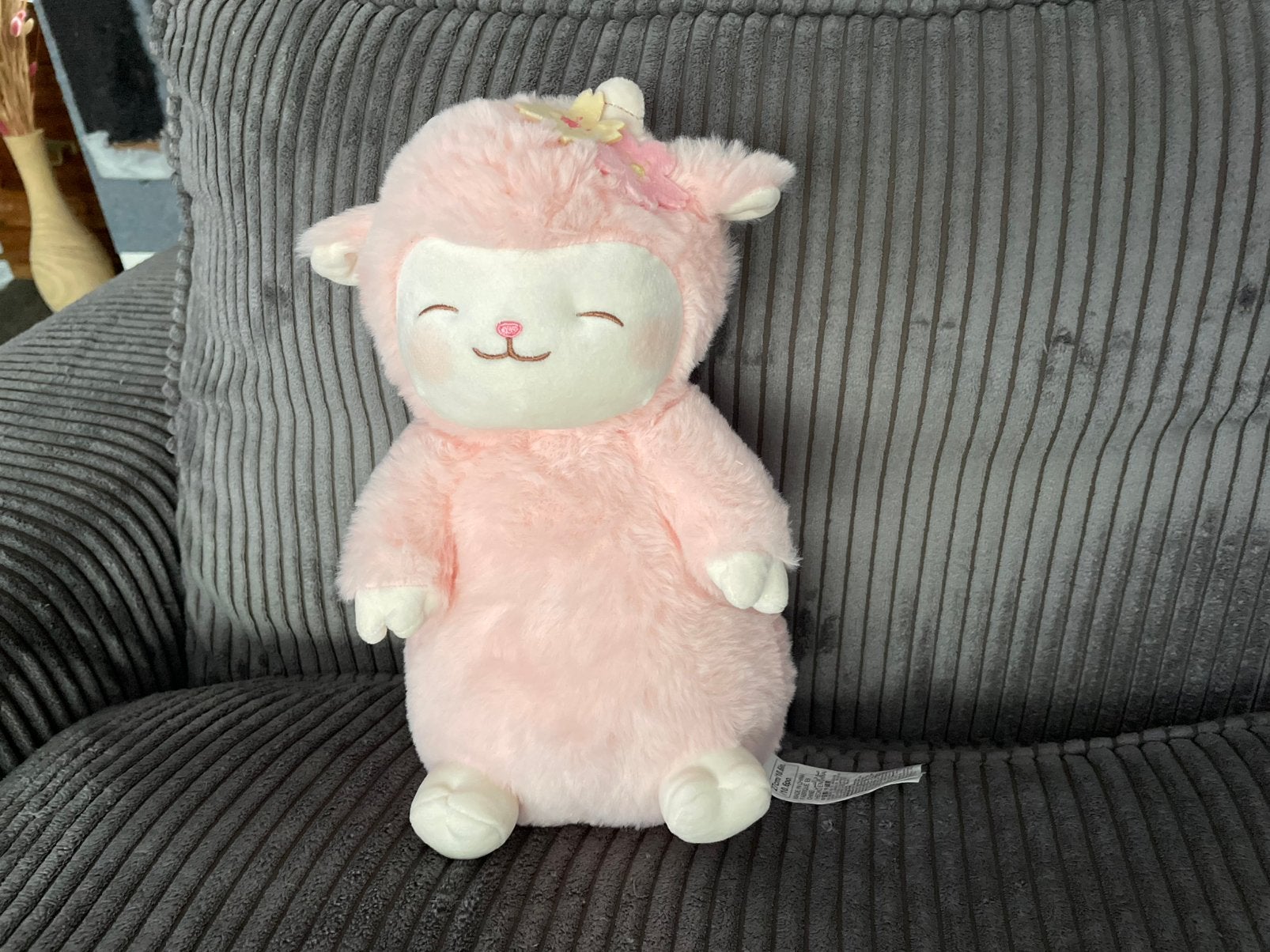 Miniso roze lam schaap lammetje 27 cm groot zgan, Ophalen of Verzenden, Zo goed als nieuw, Overige typen