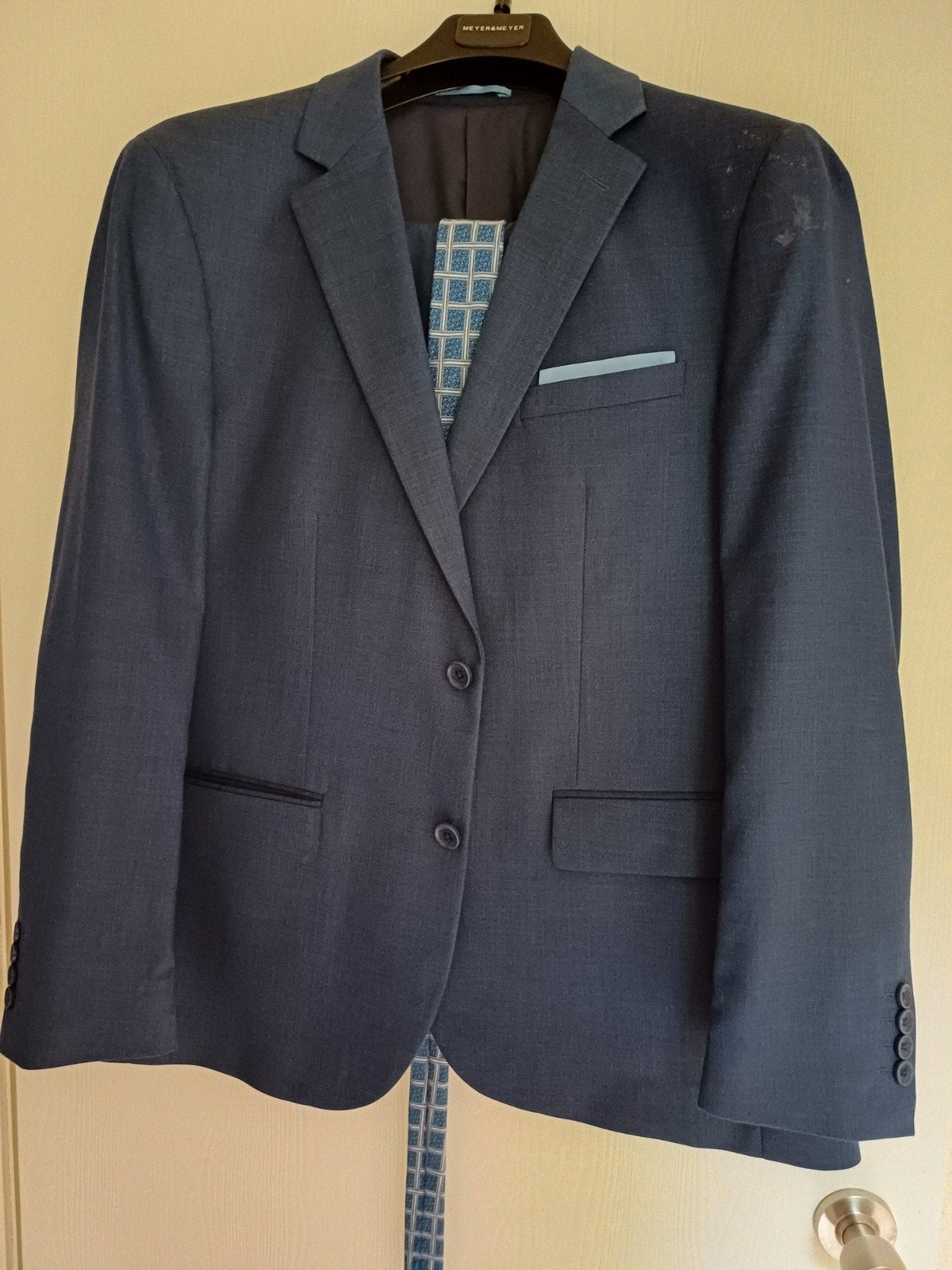 Kostuum, Kleding | Heren, Ophalen of Verzenden, Zo goed als nieuw, Maat 52/54 (L), Blauw