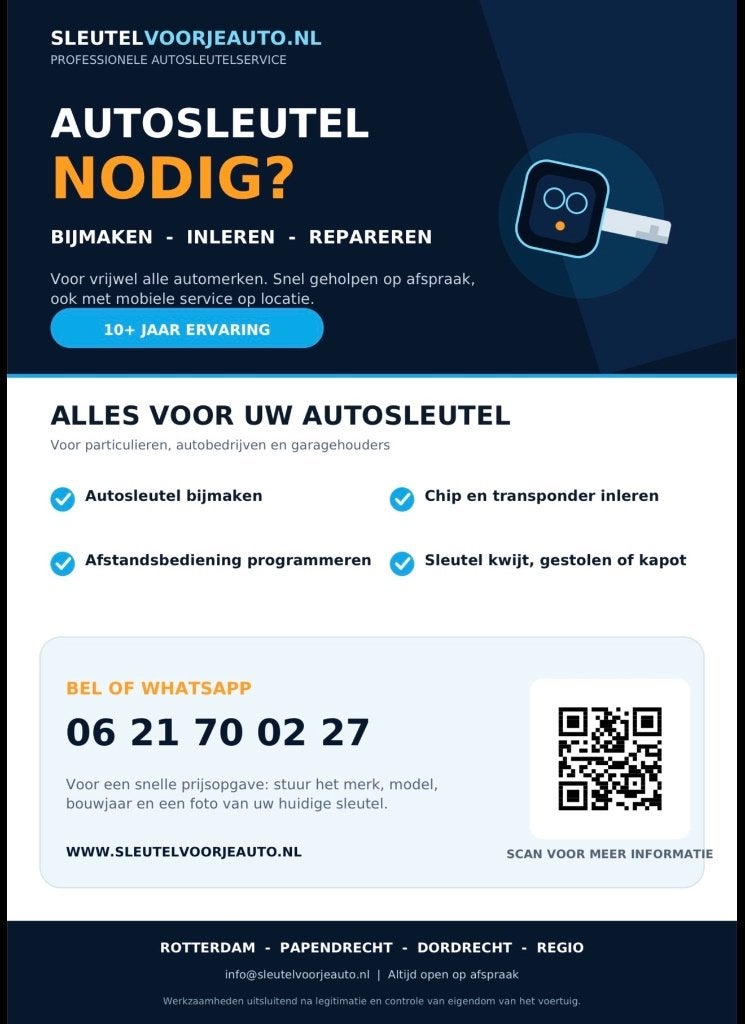 AUTOSLEUTEL BIJMAKEN & INLEREN, Ophalen, Nieuw