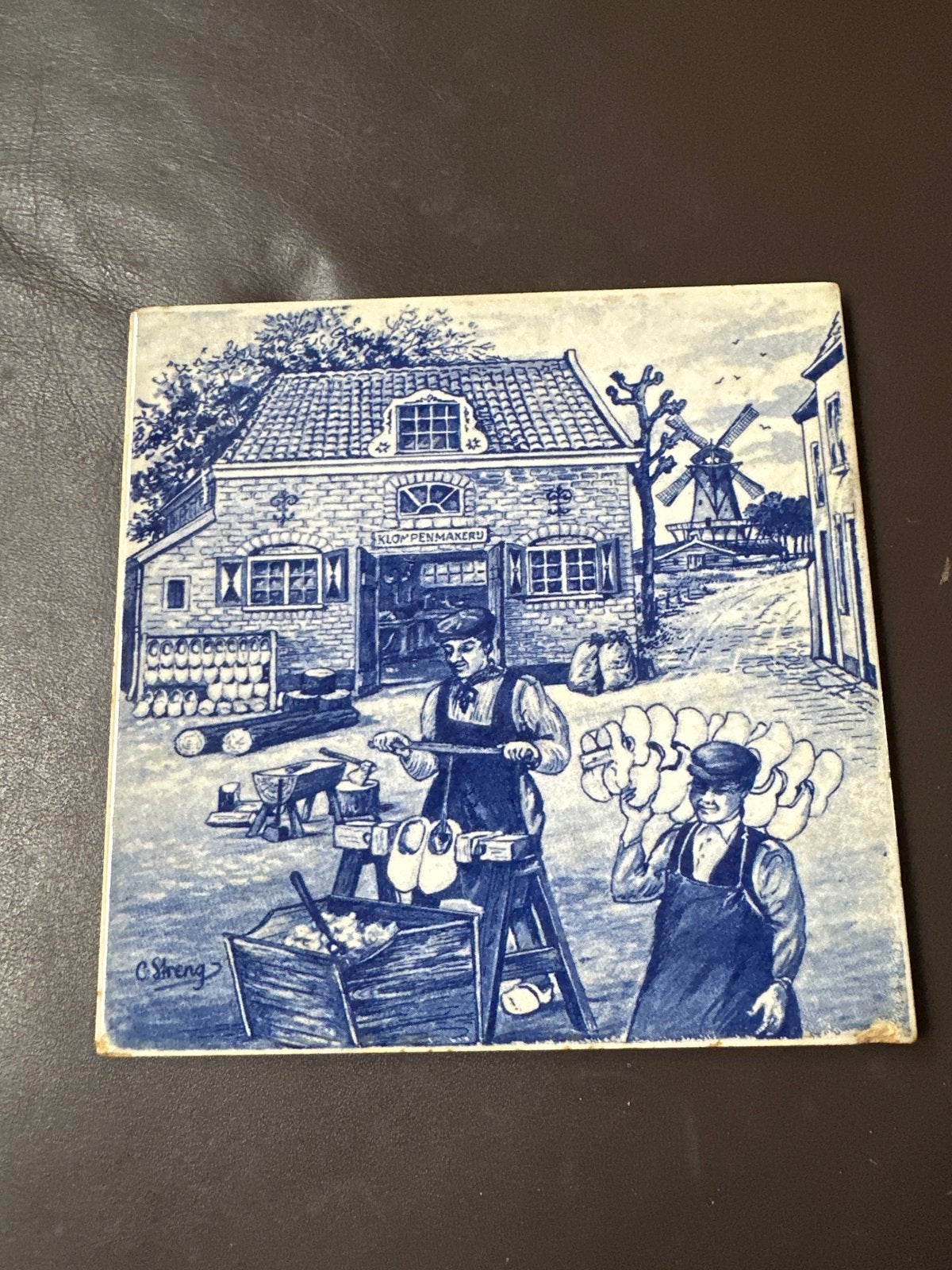 Delfts Blauw Tegel Klompenmakerij Royal Mosa Holland, Ophalen of Verzenden
