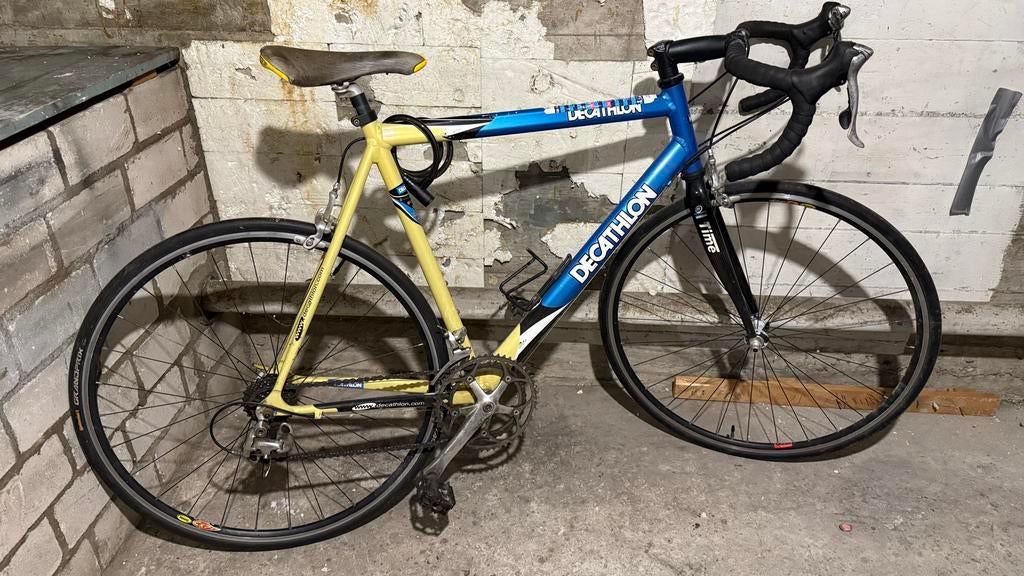 Vintage racefiets - Shimano Ultegra - Geel/Blauw, 28 inch, Gebruikt, Aluminium, 15 tot 20 versnellingen