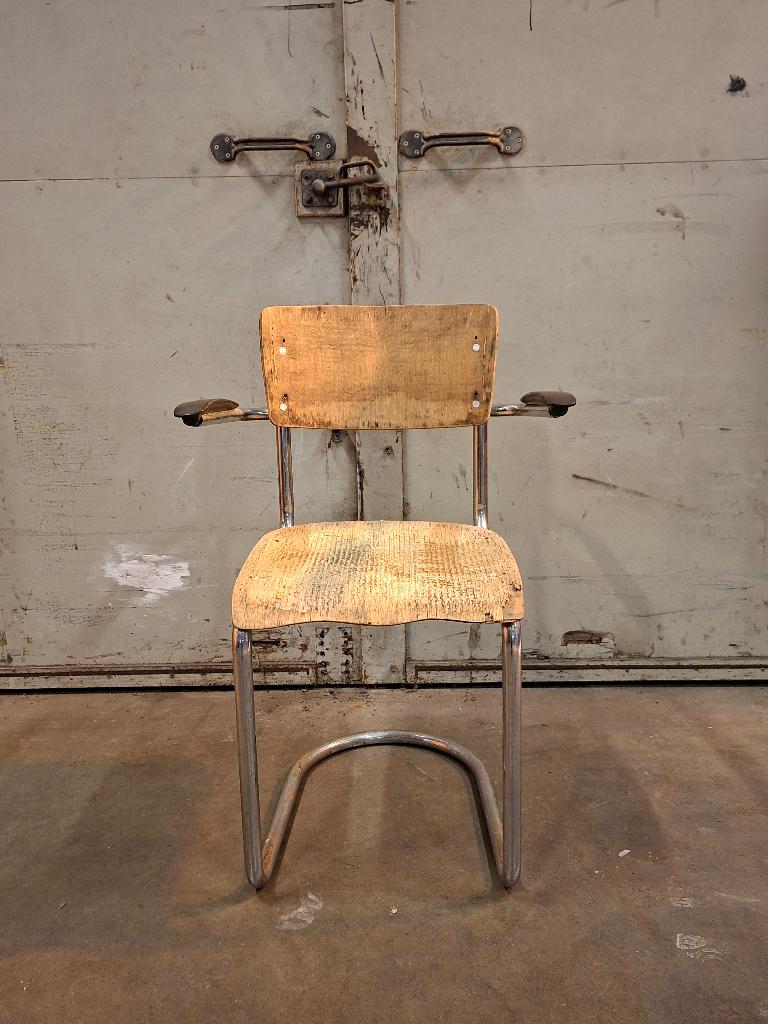 Vintage De Wit buisframestoel model 1012 jaren 50, Ophalen, Gebruikt, Overige kleuren, Eén