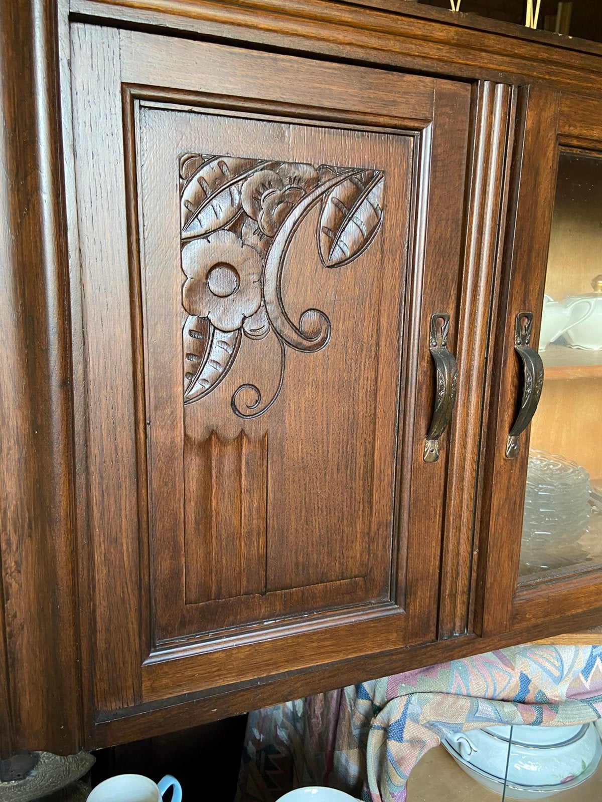 Antieke keukenhangkasr met vitrine deel, Antiek en Kunst, Antiek | Meubels | Kasten, Ophalen