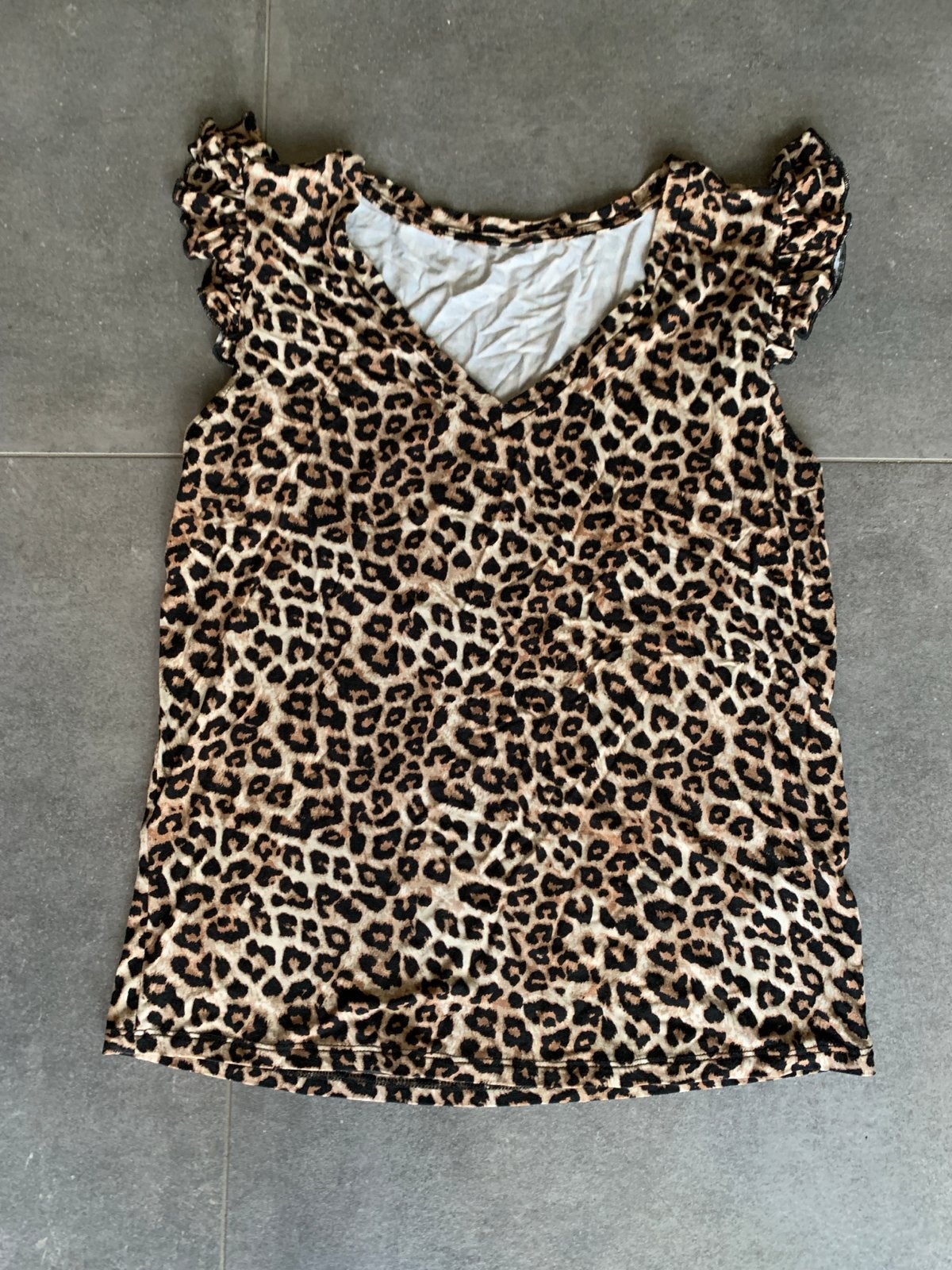 Leopard print top met korte mouwen, Maat 38/40 (M), Meerkleurig, Ophalen of Verzenden, Korte mouw