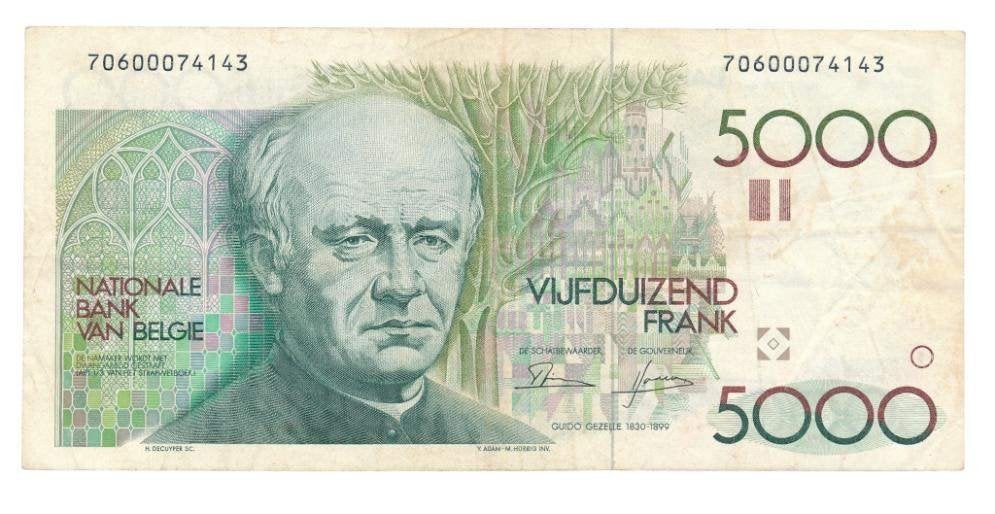 België 5.000 Frank 1982, Ophalen of Verzenden, Los biljet