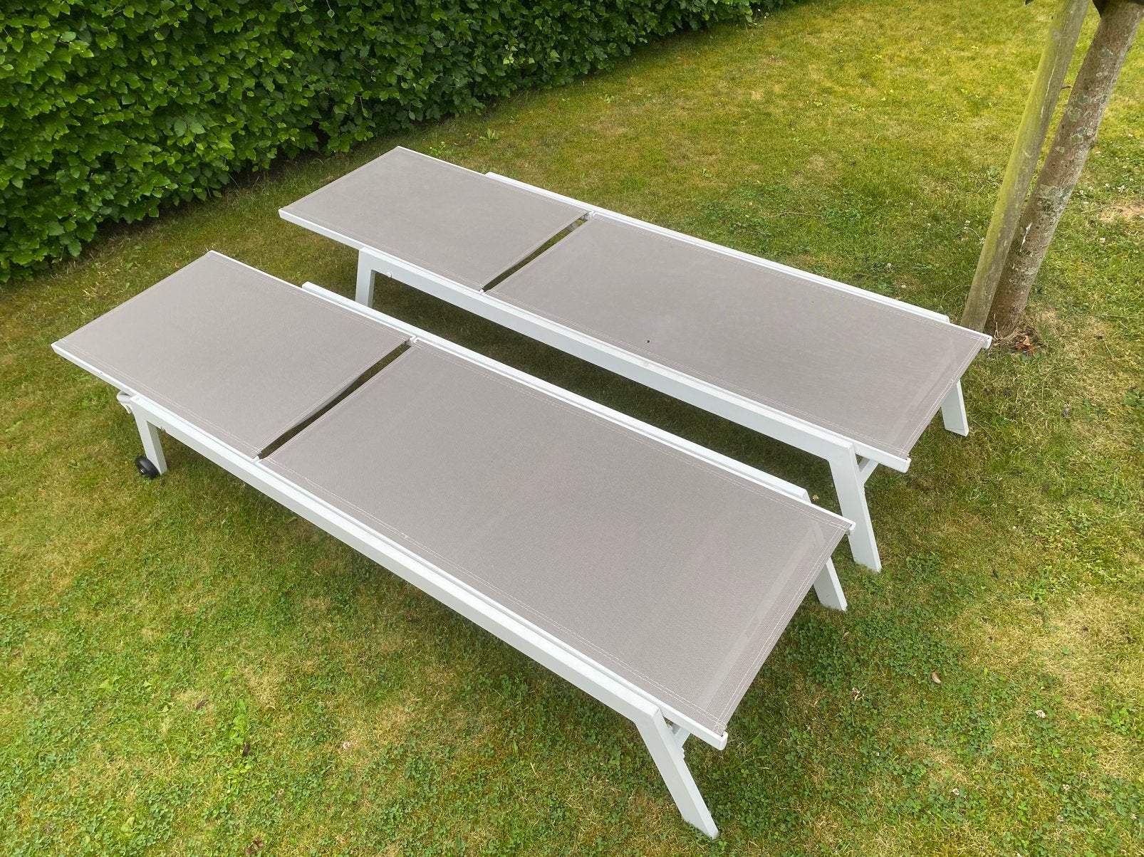 Ligbedden wit 2x, Ophalen, Gebruikt, Aluminium