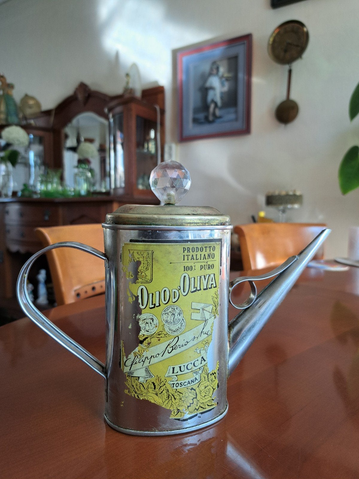 Oud Vintage Oliekannetje of Dispenser..., Antiek en Kunst, Antiek | Tin, Ophalen of Verzenden