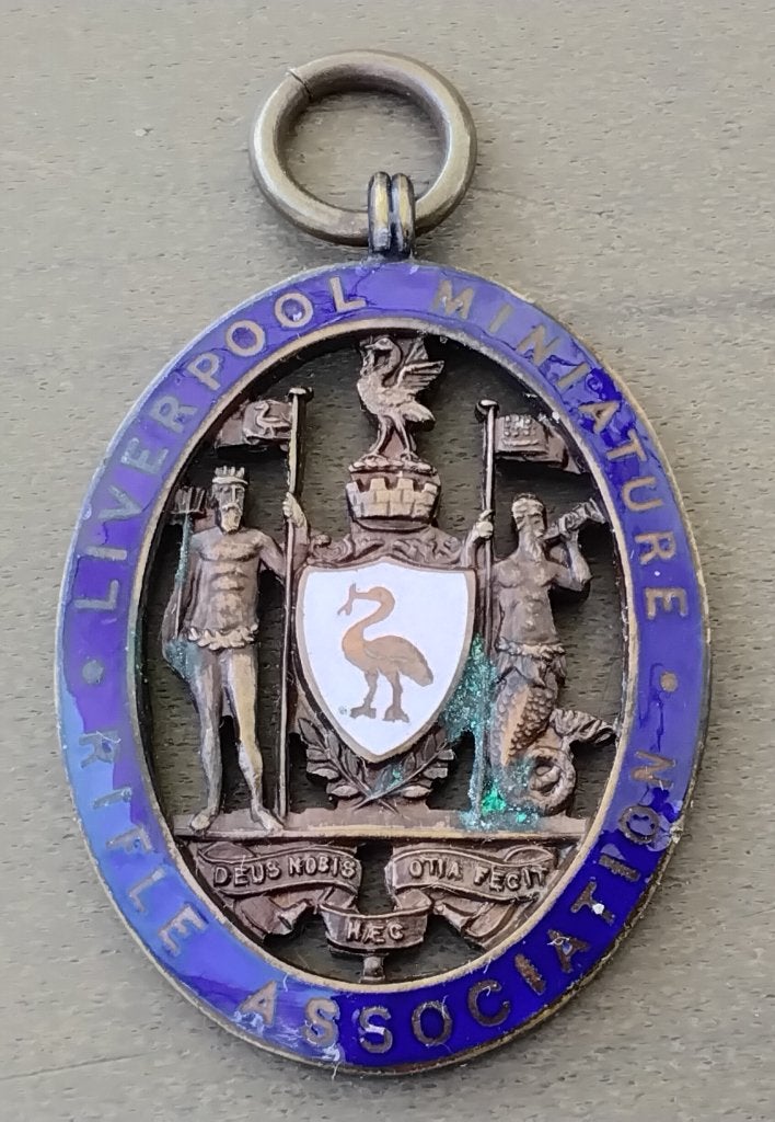 Antieke Liverpool Miniature Rifle Association Medaille, Ophalen of Verzenden, Brons, Buitenland