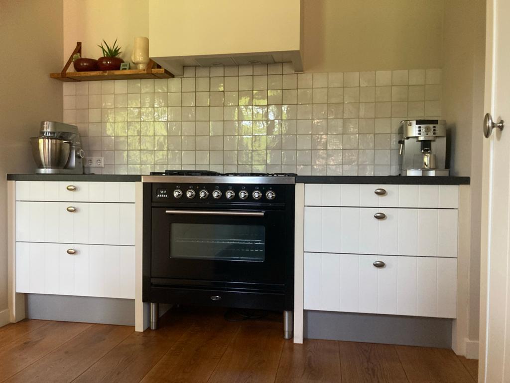 IKEA keuken met Boretti fornuis en Siemens vaatwasser, Gebruikt, Wit, Ophalen of Verzenden, Met kookeiland