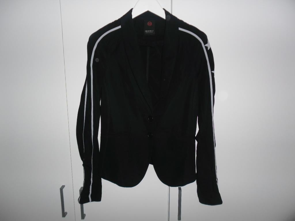 Penn & Ink N.Y Zwarte Blazer Met Sterren Bies Maat 40, Kleding | Dames, Maat 38/40 (M), Penn & Ink, Zwart, Ophalen of Verzenden