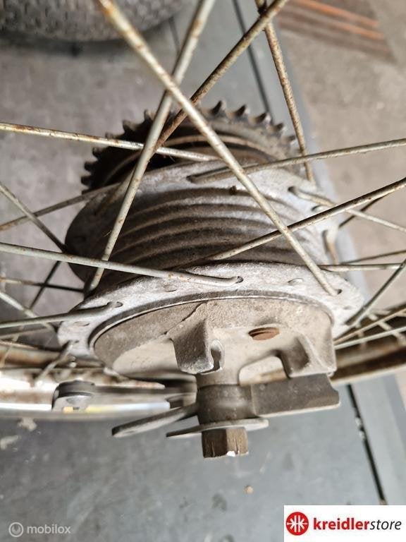 Kreidler Wielen set met 120 mm Leleu naven compleet, Gebruikt, Kreidler, Ophalen of Verzenden, Kreidler