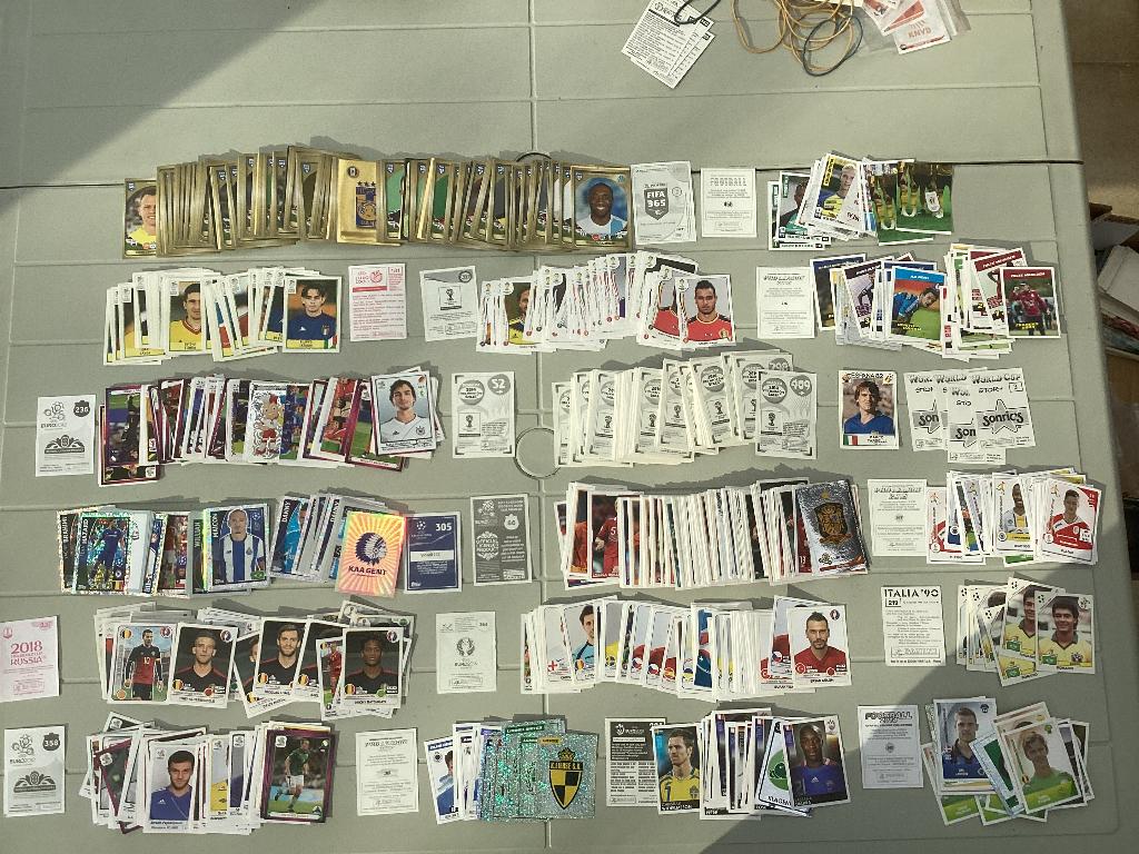 Groot lot panini stickers voetbal WK en EK en andere, Ophalen of Verzenden, Gebruikt, Meerdere stickers