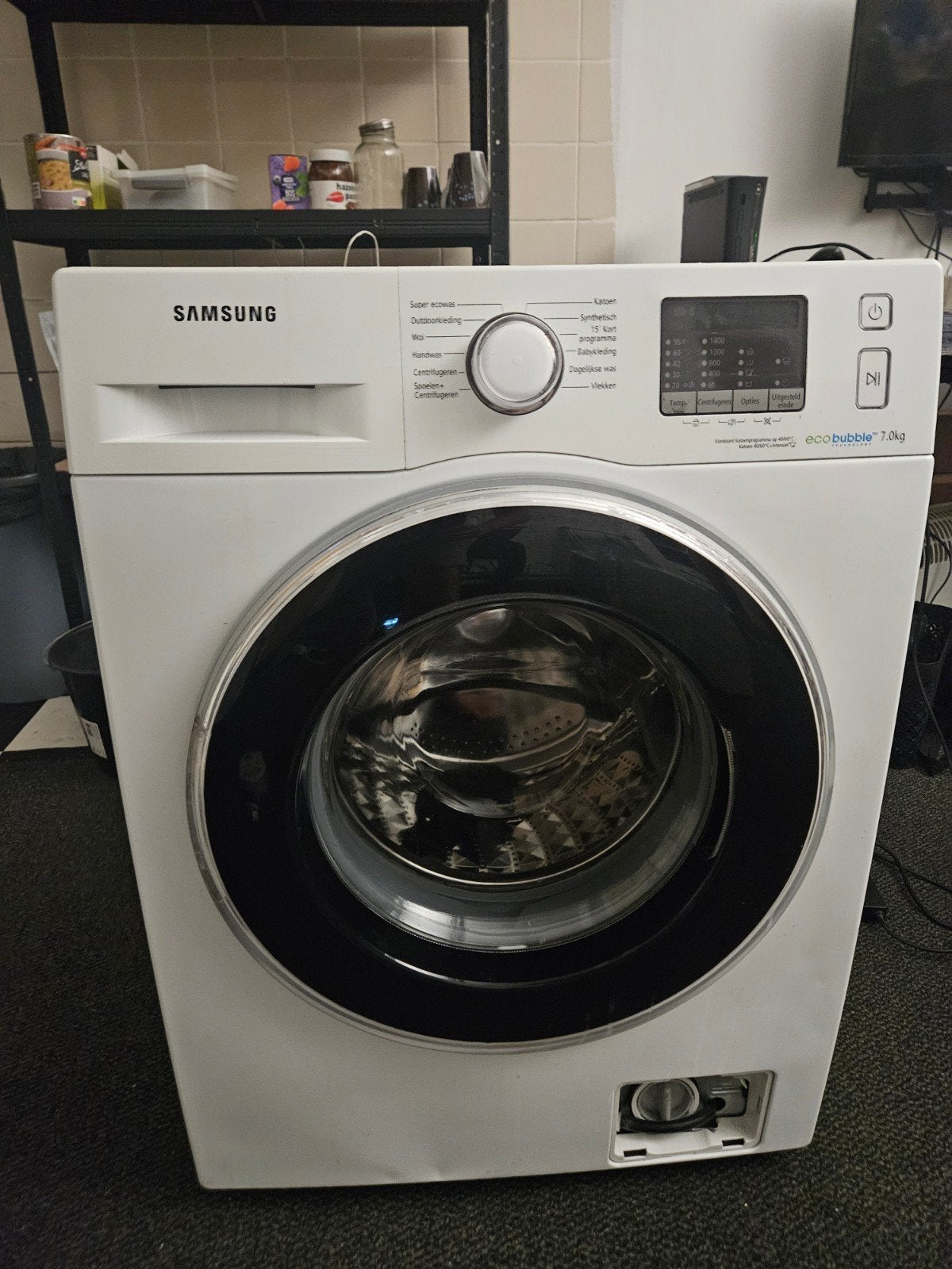 Samsung EcoBubble 7kg Wasmachine - Voorlader, Gebruikt, Ophalen of Verzenden, Kort programma, 85 tot 90 cm