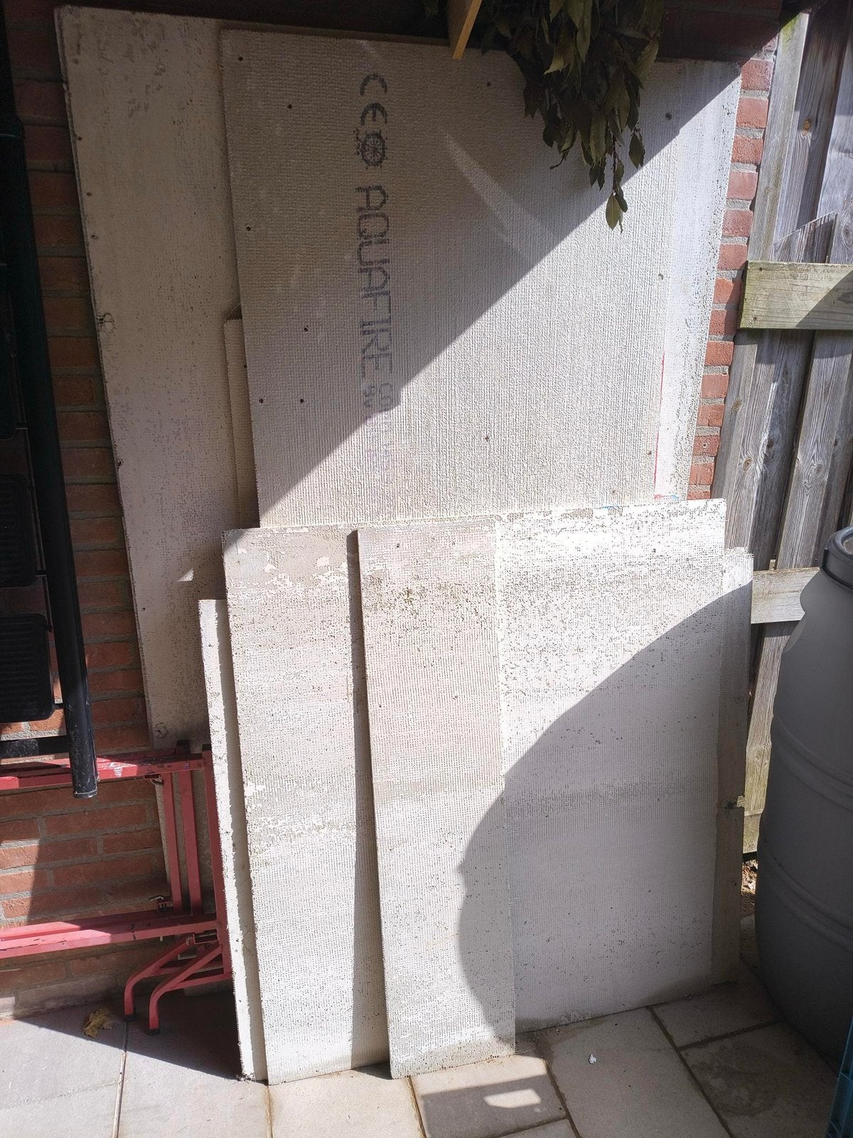Cementgebonden gipsplaten GRATIS ong 25m2 - Aquafire, Doe-het-zelf en Verbouw, Platen en Panelen, Ophalen, Gebruikt, Overige materialen