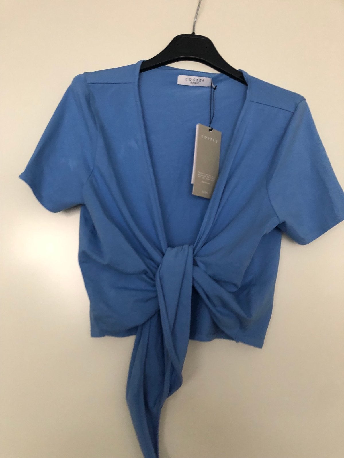 Costes Basic Knoop Crop Top - Maat L, Blauw, Maat 42/44 (L), Nieuw, Ophalen of Verzenden