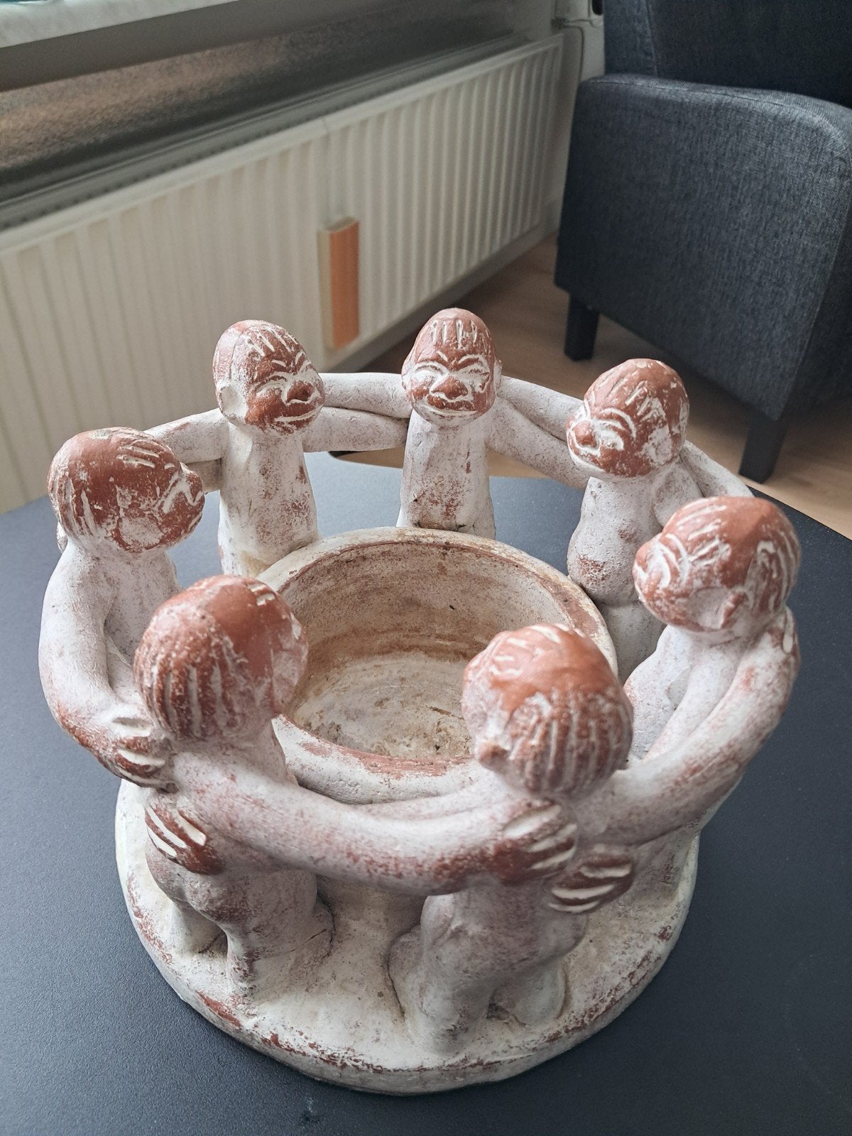 Unieke handgemaakte terracotta kaarsenhouder, Ophalen of Verzenden
